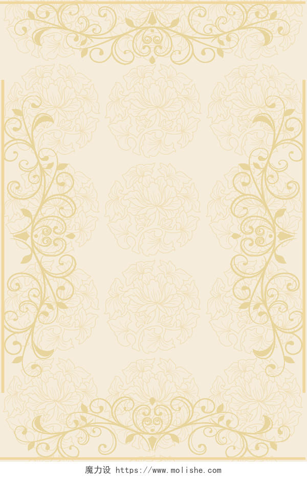 金色欧式花纹背景框镂空底纹海报背景金色花纹